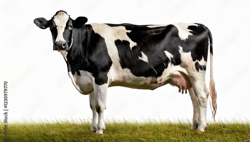 Holstein cow, 5 years old, standing against white background Holstein cow, 5 years old, standing against white background