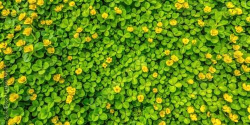 Stunning Aerial View of Creeping Jenny (Lysimachia nummularia) in Full Bloom - Vibrant Yellow Flowers Covering Green Landscape for Nature Lovers and Garden Enthusiasts