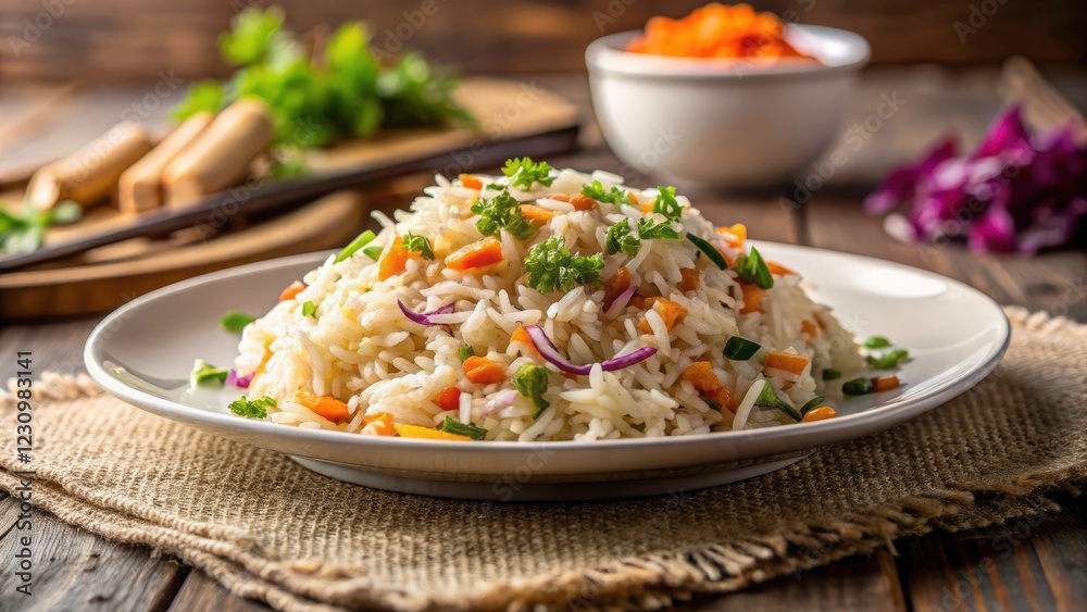 Delicious Fried Rice and Coleslaw Flatlay on Embossed Background - Culinary Photography Inspiration for Food Lovers and Chefs Delicious Fried Rice and Coleslaw Flatlay on Embossed Background - Culinary Photography Inspiration for Food Lovers and Chefs