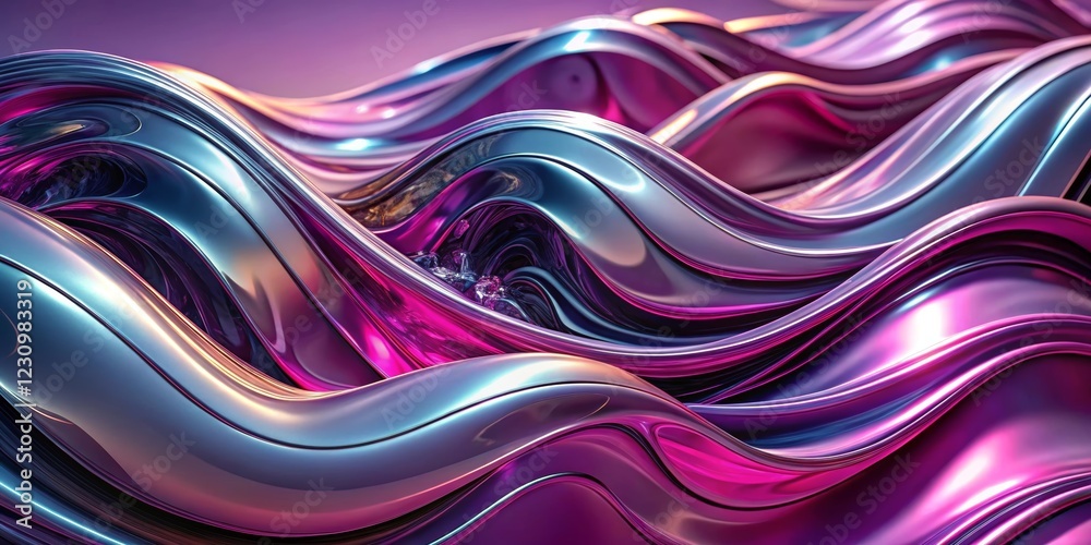 Abstract Metallic Waves Background Abstract Metallic Waves Background