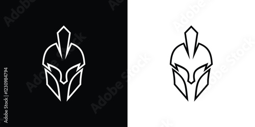 Spartan logo line art, with a simple concept