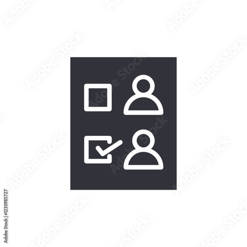 Ballot solid icons, minimalist vector illustration ,simple transparent graphic element .Isolated on white background