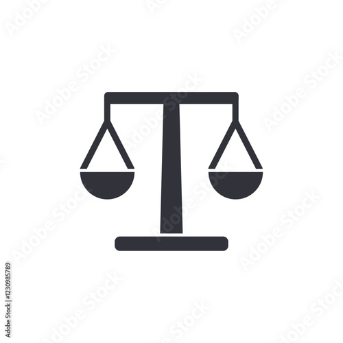 Justice scale solid icons, minimalist vector illustration ,simple transparent graphic element .Isolated on white background