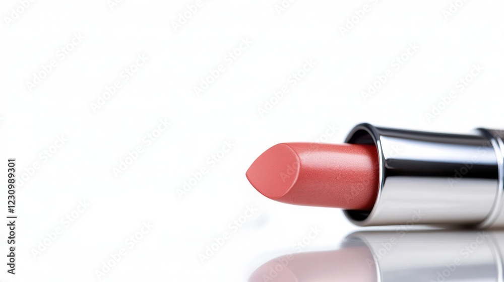 Bold red kiss mark against a pristine white backdrop for a striking impression Bold red kiss mark against a pristine white backdrop for a striking impression