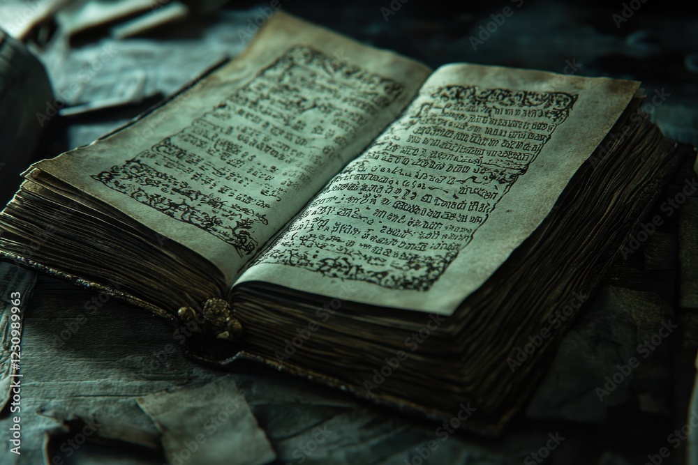 Obraz premium old quran opened on table