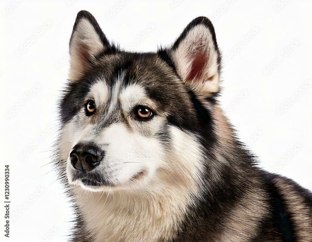 Generated image Malamute dog isolated on white background Generated image Malamute dog isolated on white background