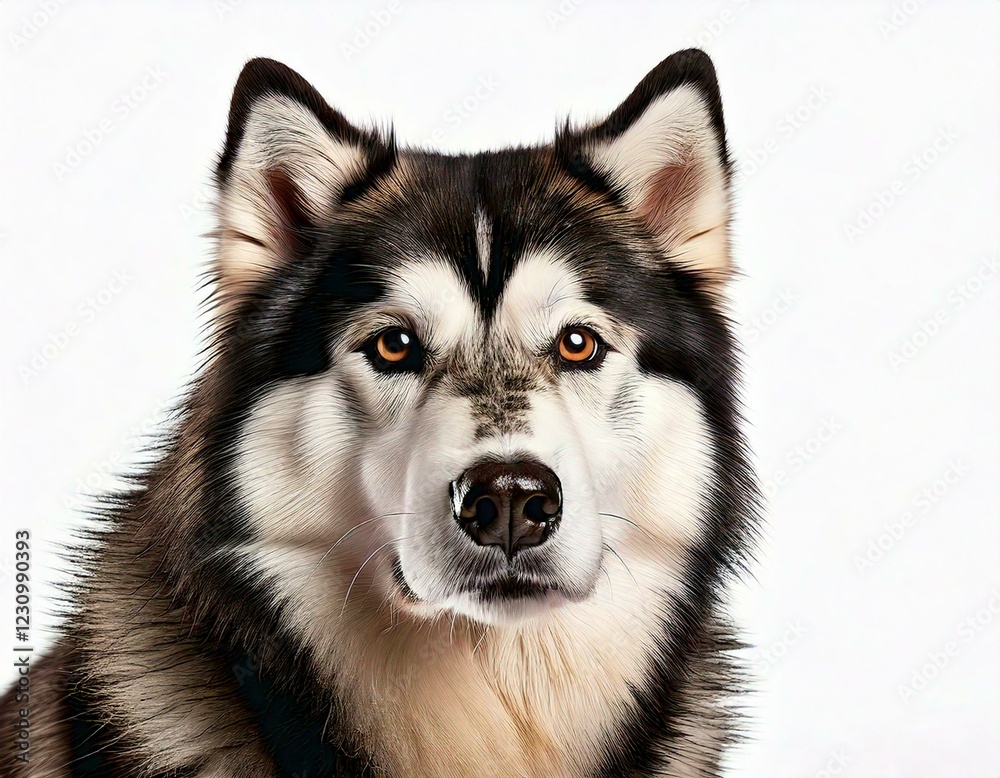 Generated image Malamute dog isolated on white background 