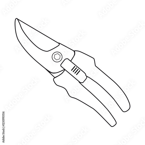 secateurs outline vector illustration