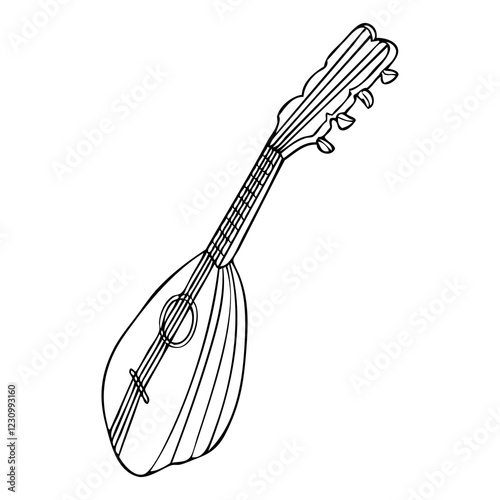 mandolin outline vector illustration