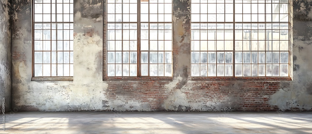 Naklejka premium An interior loft featuring an aged wall as the backdrop.