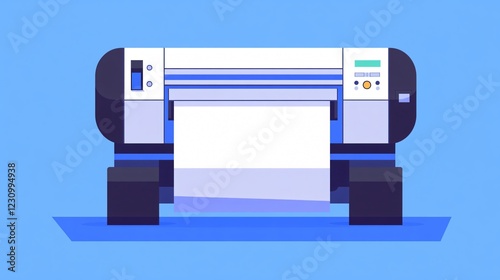 Modern Printer with Paper Flat Vector Illustration for Office Use