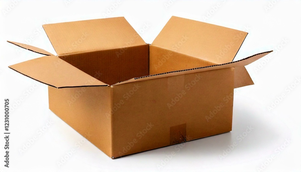 opened cardboard box isolated on a white background opened cardboard box isolated on a white background