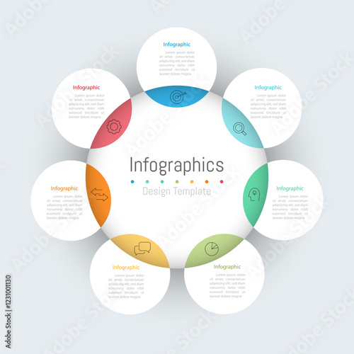Wallpaper Mural Infographic 7 options design elements for your business data. Vector Illustration. Torontodigital.ca