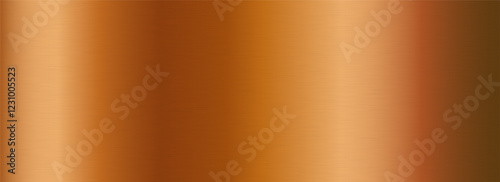 Bronze metallic gradient texture. Brass metal foil background. Horizontal shiny brown sheet for label, plate, plaque, sign, tag, print. Copper textured material surface. Vector backdrop
