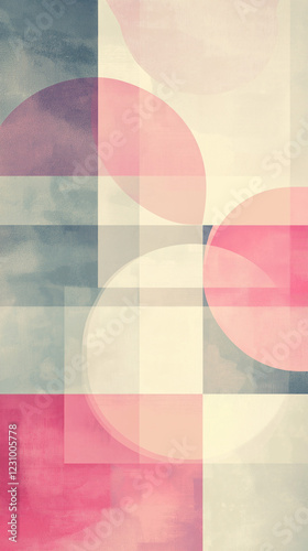 Obraz na płótnie Circles and squares in muted colors vertical w salonie
