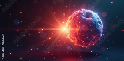 A burst of radiance erupts from within an isolated sphere, radiance, glow, burst