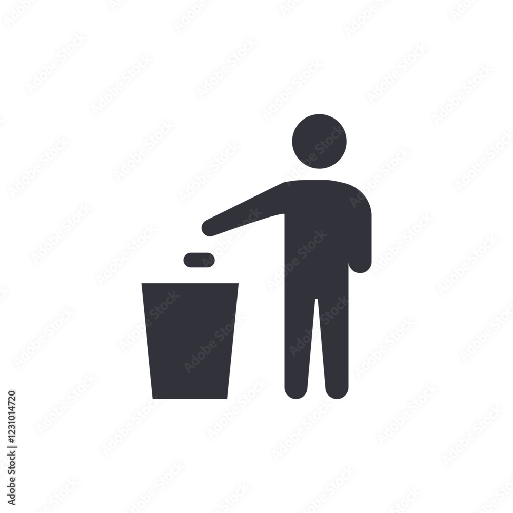 Throwing trash solid icons, minimalist vector illustration ,simple transparent graphic element .Isolated on white background Throwing trash solid icons, minimalist vector illustration ,simple transparent graphic element .Isolated on white background