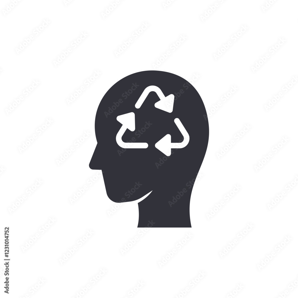 Recycle mind solid icons, minimalist vector illustration ,simple transparent graphic element .Isolated on white background Recycle mind solid icons, minimalist vector illustration ,simple transparent graphic element .Isolated on white background