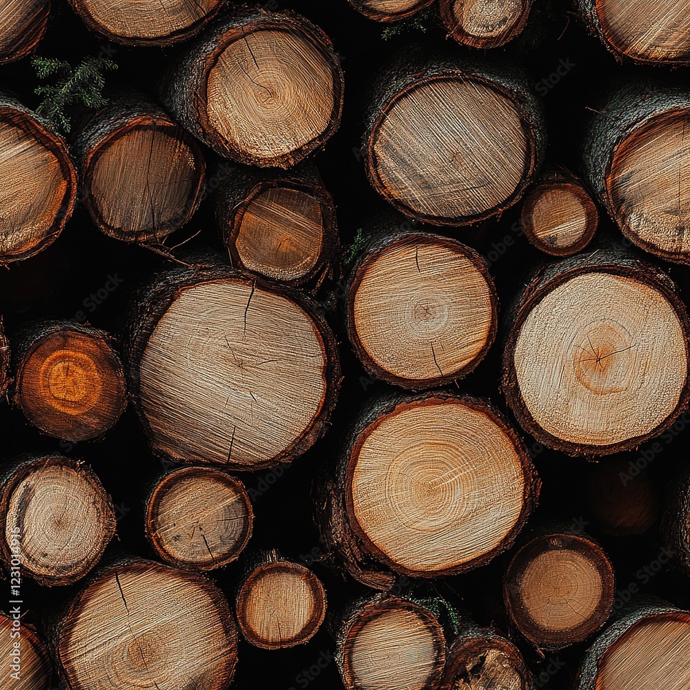 Fototapeta premium Log Pile Seamless Pattern Texture