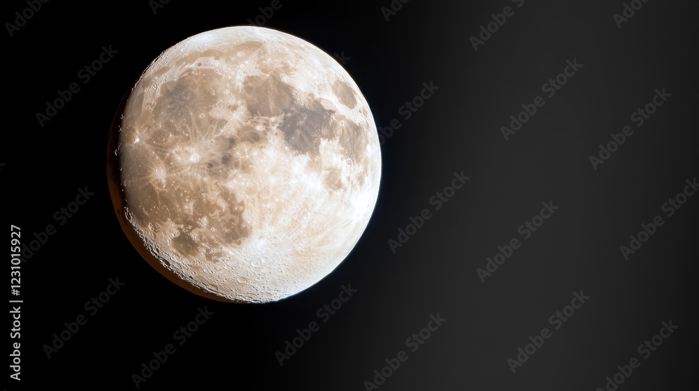 Obraz premium Brilliant moon illuminating the night sky with captivating beauty