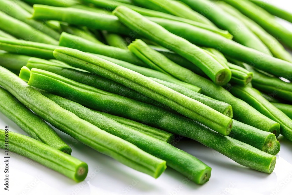 Yard Long Beans Sliced White Background Stock Photo - High Resolution Food Image Yard Long Beans Sliced White Background Stock Photo - High Resolution Food Image