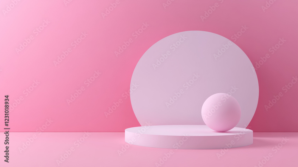Pink geometric shapes with copy space Pink geometric shapes with copy space