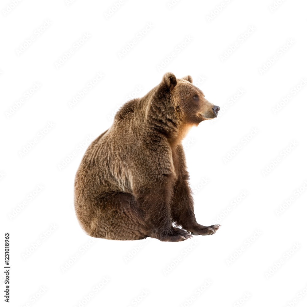 Fototapeta premium Majestic Brown Bear Sitting Peacefully in Natural Habitat