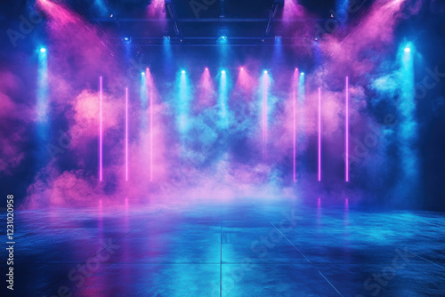Wallpaper Mural Colorful lights illuminate a stage enveloped in smoke, creating a captivating and dynamic atmosphere. Torontodigital.ca