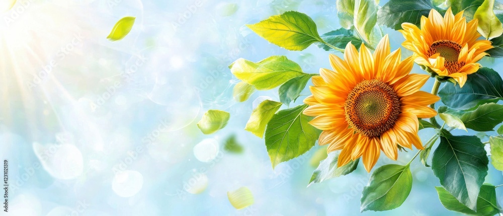 Obraz premium Bright Sunflowers in Summer Light
