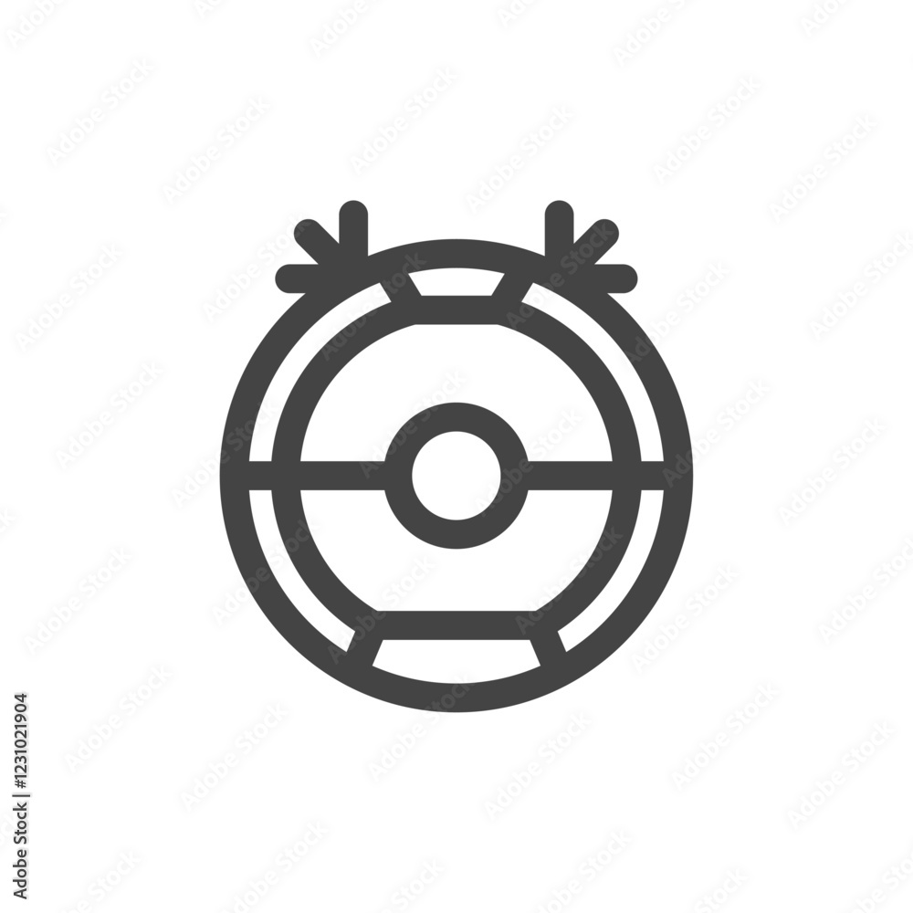 線画日用品家電関連の単品アイコン ロボット掃除機 線画日用品家電関連の単品アイコン ロボット掃除機