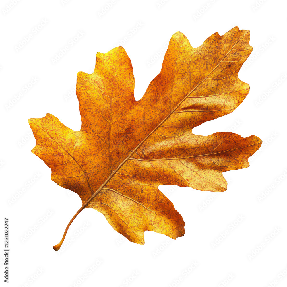 Oak autumn leaf isolated on transparent background Oak autumn leaf isolated on transparent background