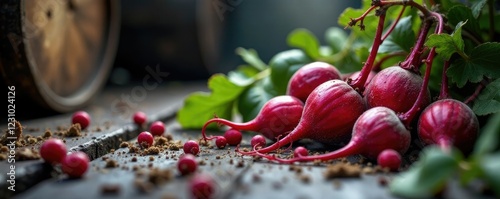 Rote Beete in einem Keller aufbewahren f?r den Winter, Lagerung, Trockene Beete photo