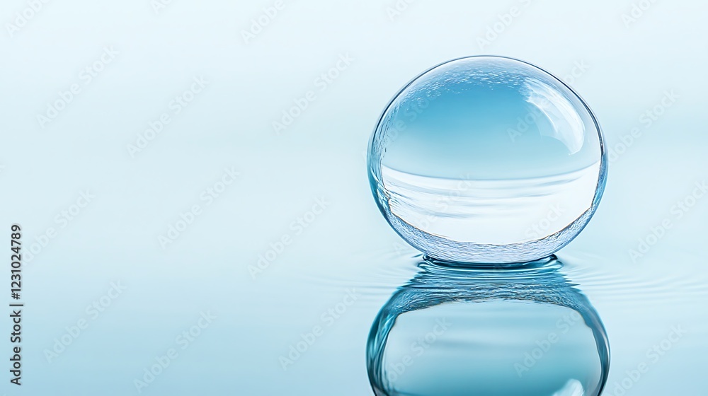 Crystal Orb Reflecting Sky and Water Crystal Orb Reflecting Sky and Water