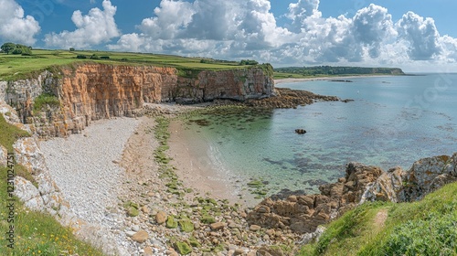 Coastal Cliffs Dramatic Seascape Sandy Beach Pebble Shore