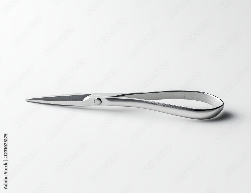 Sleek silver shears isolated on white background. Sleek silver shears isolated on white background.