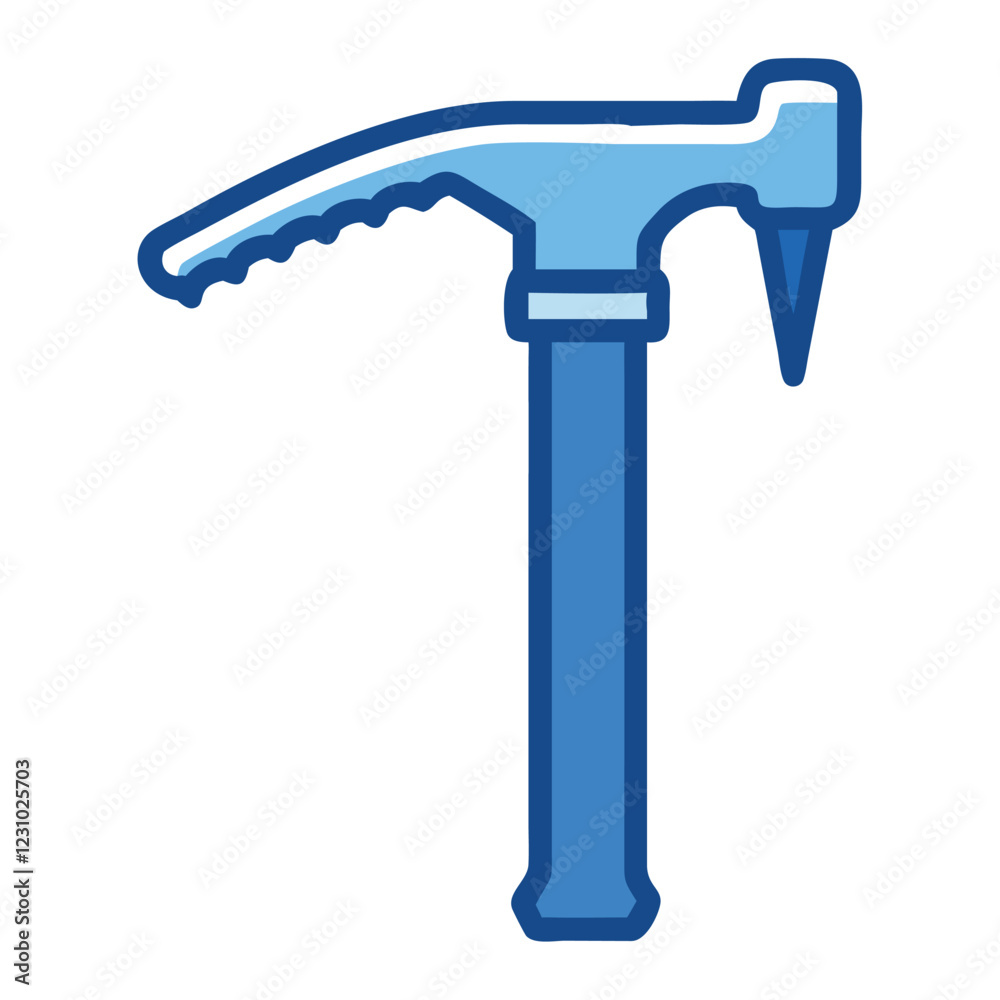 Ice pick mountaineering tool winter exploration icon Ice pick mountaineering tool winter exploration icon