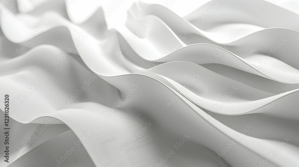 Obraz premium Abstract white waves creating a smooth, flowing texture.