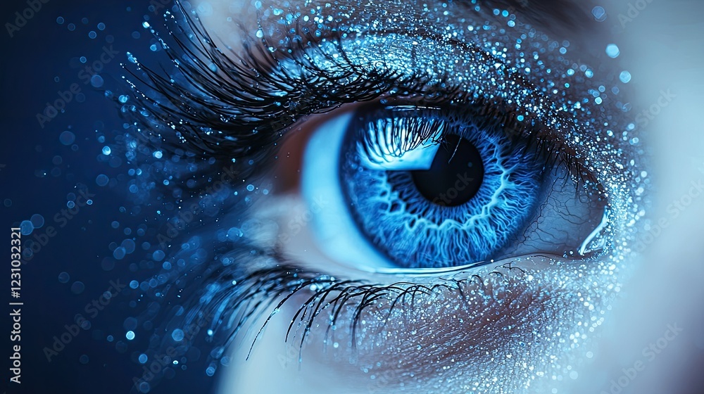 A Close Up Of A Sparkling Blue Eye A Close Up Of A Sparkling Blue Eye