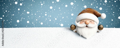 Santa Claus enjoying a snowy winter wonderland. photo