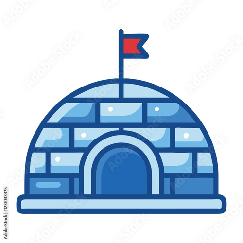 Igloo winter snow house survival shelter icon