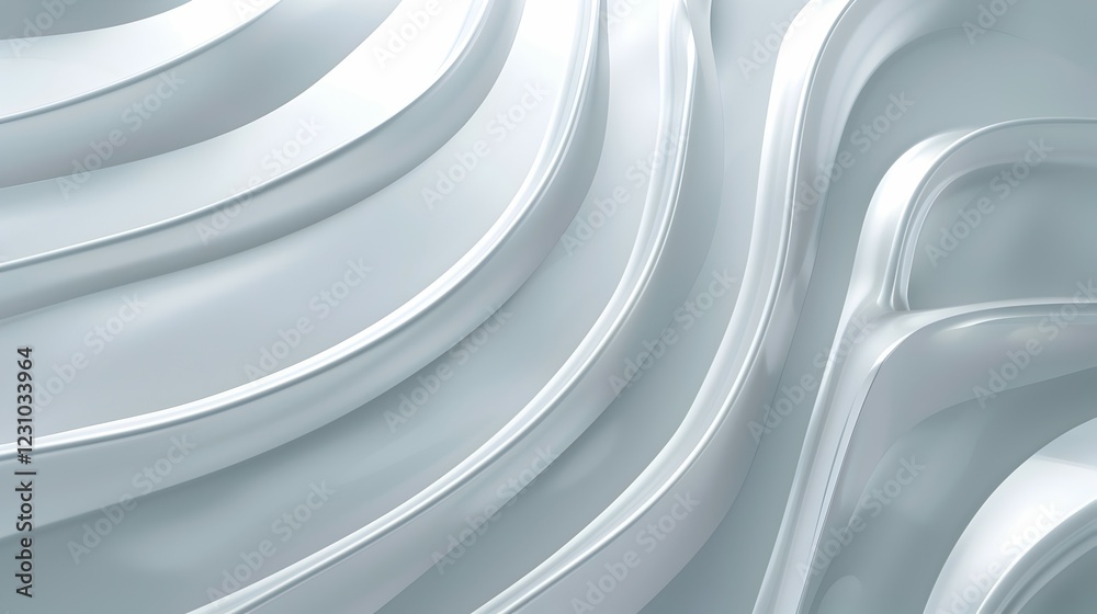 Fototapeta premium Abstract wavy design with smooth textures and gradients in a light color palette.