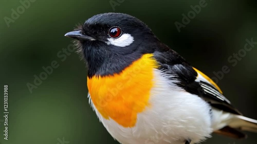 Vibrant Colors of the Mugimaki Flycatcher photo