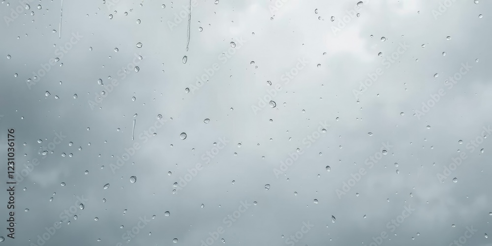 Raindrops suspended in mid-air amidst a sea of white and grey clouds, droplets, atmosphere