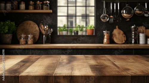 Wallpaper Mural Rustic Kitchen Counter and Window with Natural Light and Decor Torontodigital.ca