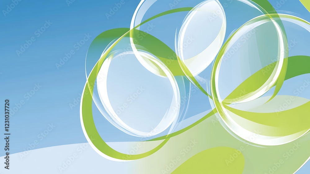 Abstract Green and Blue Swirling Circles Design Abstract Green and Blue Swirling Circles Design