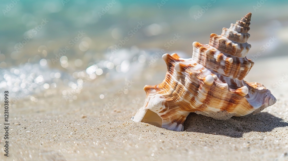A Captivating Image of a Beautiful Conch Shell. This unique and eye - catching marine mollusk shell, with its spiral shape and intricate patterns A Captivating Image of a Beautiful Conch Shell. This unique and eye - catching marine mollusk shell, with its spiral shape and intricate patterns
