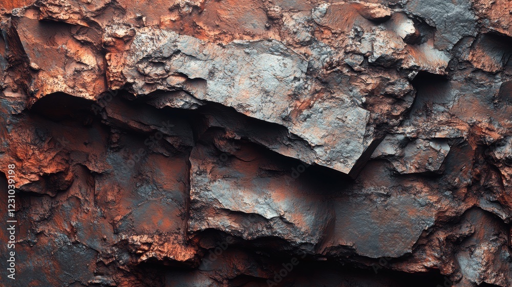 Textured Surface of Weathered Rock with Red and Gray Tones Textured Surface of Weathered Rock with Red and Gray Tones