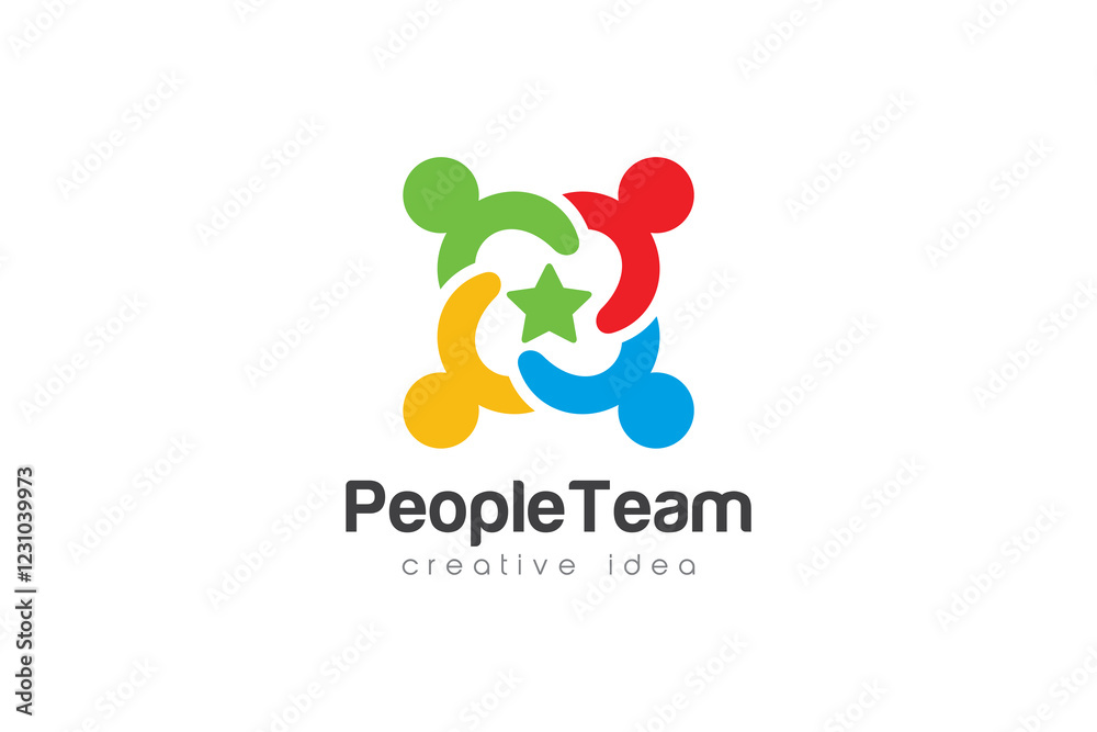 Creative Teamwork Concept Logo Design Template Creative Teamwork Concept Logo Design Template