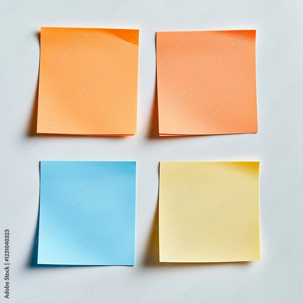 Four colorful sticky notes on white background. (1) Four colorful sticky notes on white background. (1)