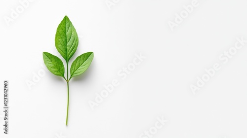 Fresh Green Leaf Isolated on White Background for Natural Themes